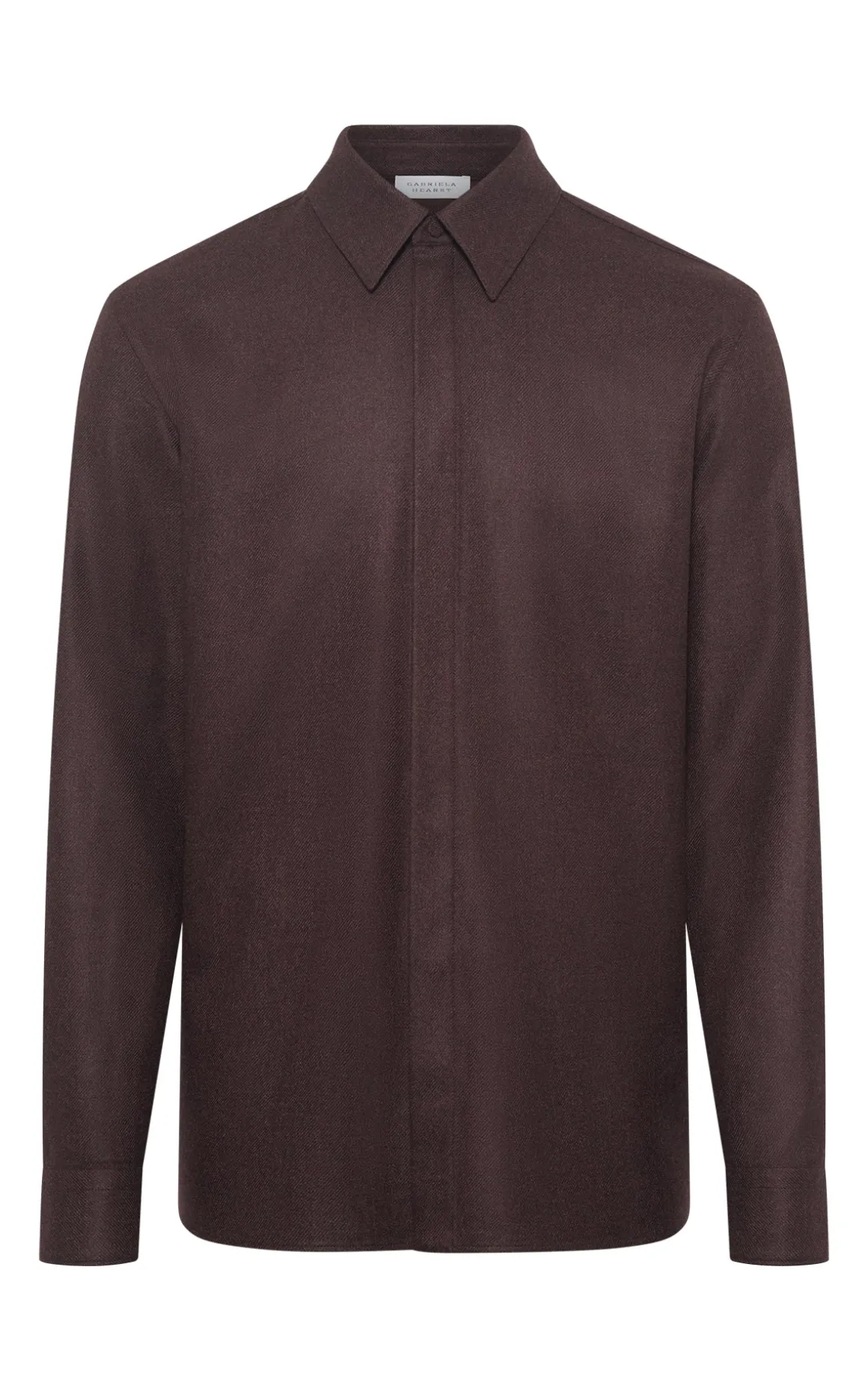 Abbe Shirt in Burnt Sienna Wool Cashmere Flannel