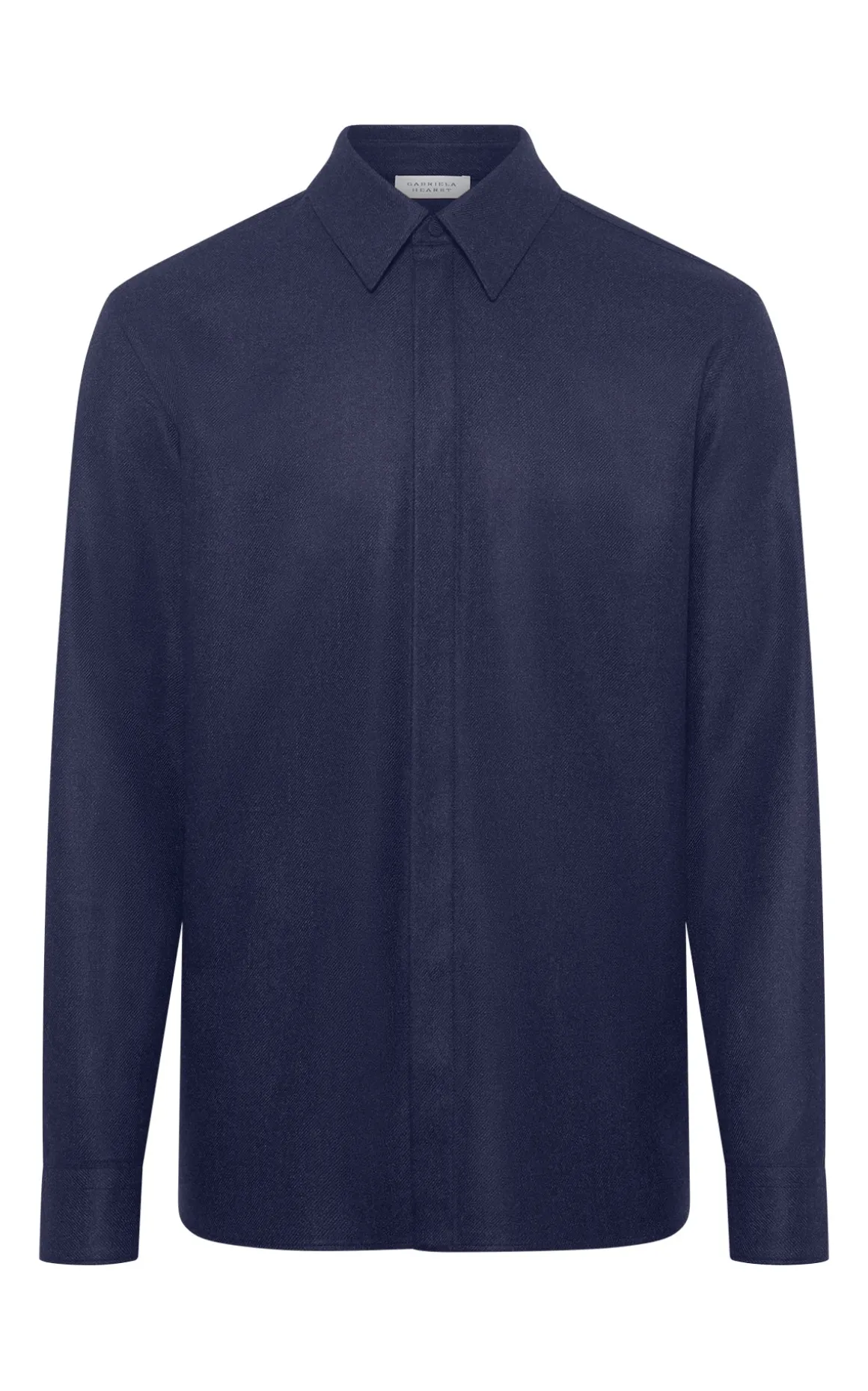 Abbe Shirt in Navy Wool Cashmere Flannel