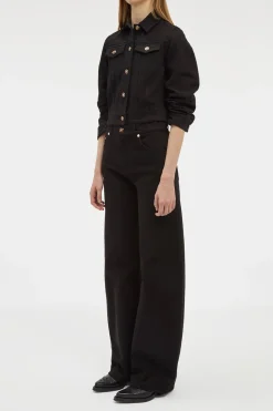 Adira Jacket in Black Recycled Cotton Denim