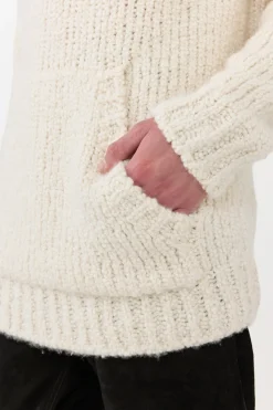 Aditi Knit Hoodie in Ivory Cashmere Boucle