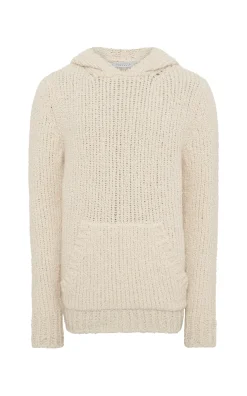 Aditi Knit Hoodie in Ivory Cashmere Boucle