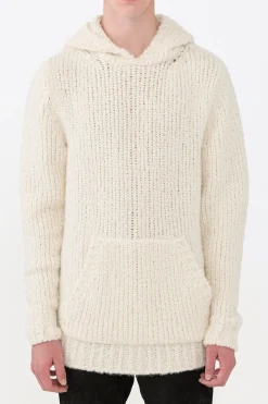 Aditi Knit Hoodie in Ivory Cashmere Boucle