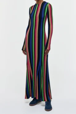 Affinity Knit Maxi Dress in Multi Cashmere Silk