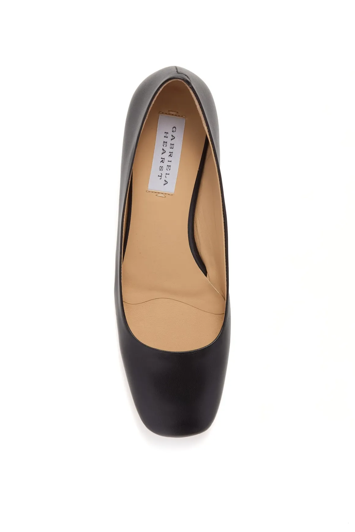 Agathe Low Heel Pump in Black Leather