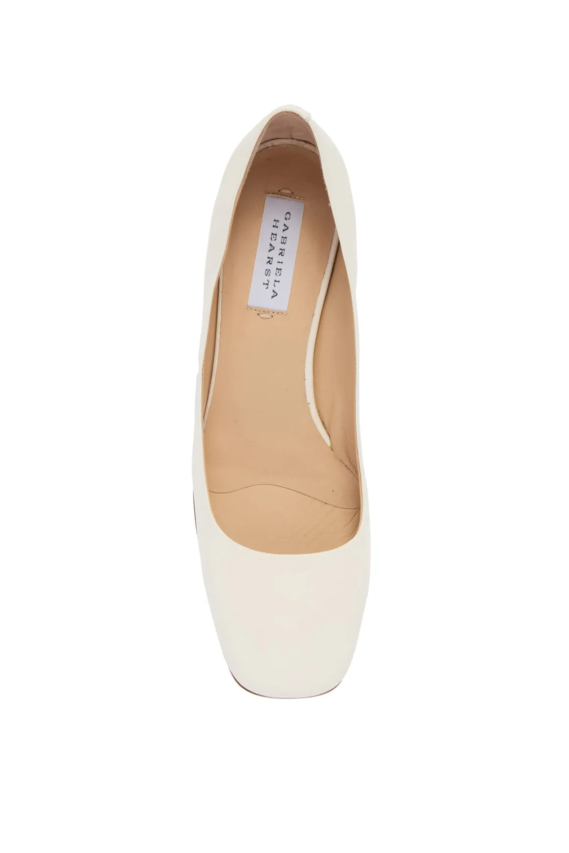 Agathe Low Heel Pump in Ivory Leather