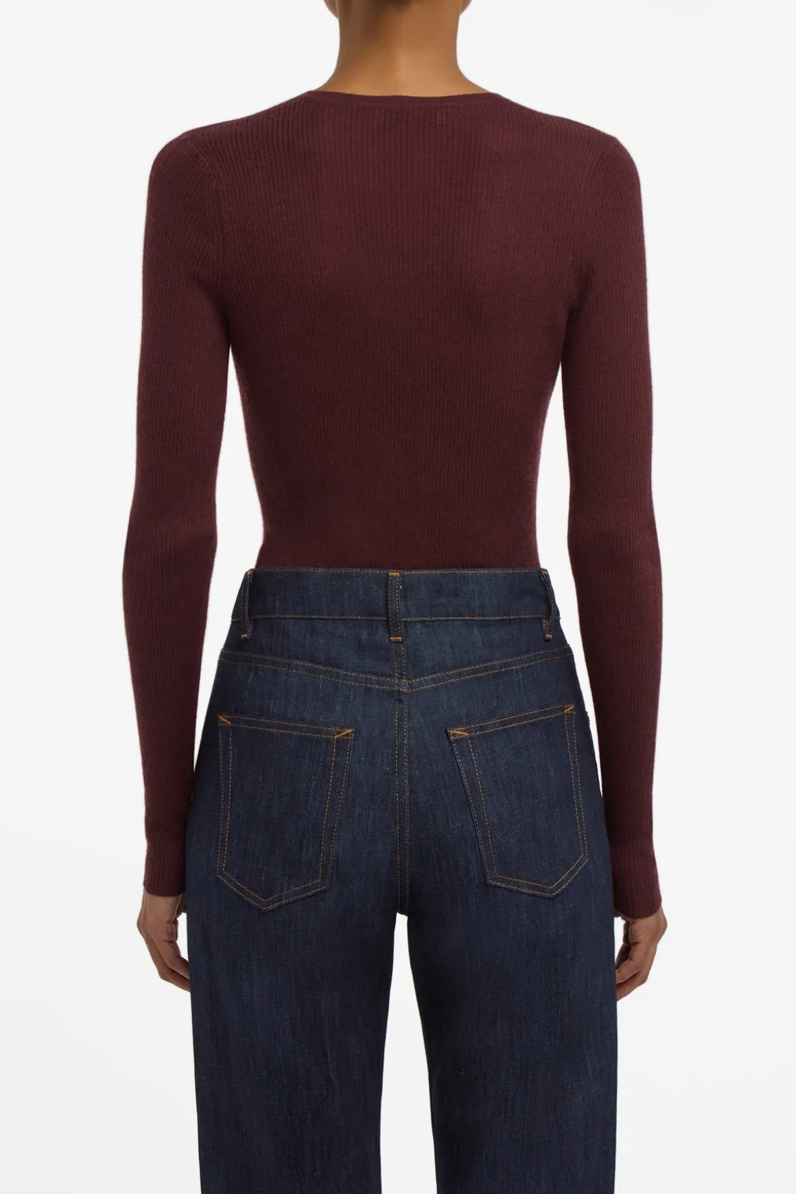 Aiste Knit Cardigan in Bordeaux Cashmere Silk with Hemp