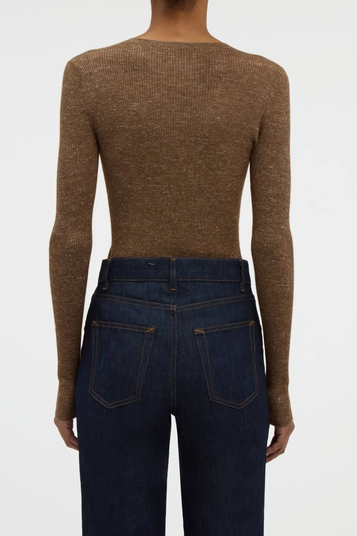 Aiste Knit Cardigan in Chestnut Cashmere Silk with Hemp