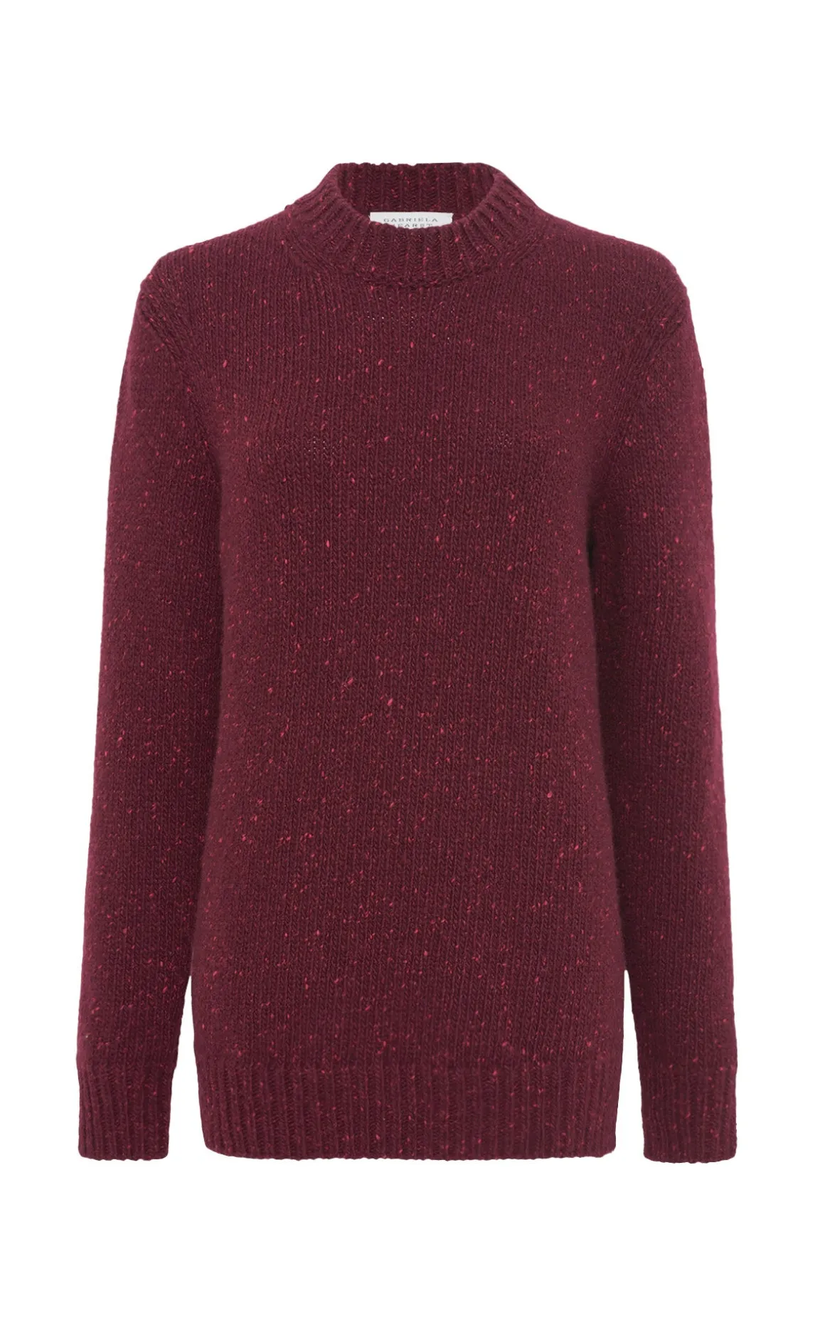 Alfie Knit Sweater in Bordeaux Speckled Aran Cashmere