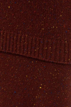 Alfie Knit Sweater in Burnt Sienna Multi Speckle Aran Cashmere