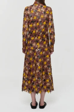 Aluma Patchwork Stars Shirt in Mutli Nappa Leather