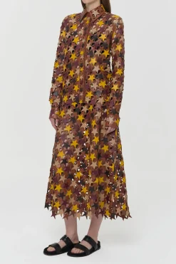 Aluma Patchwork Stars Shirt in Mutli Nappa Leather