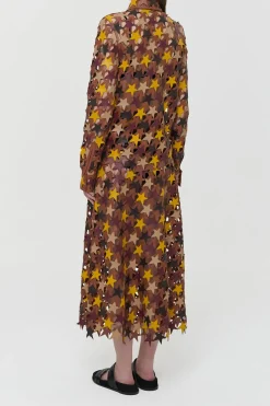 Aluma Patchwork Stars Shirt in Mutli Nappa Leather