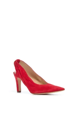 Amari Slingback Pump in Scarlet Red Suede