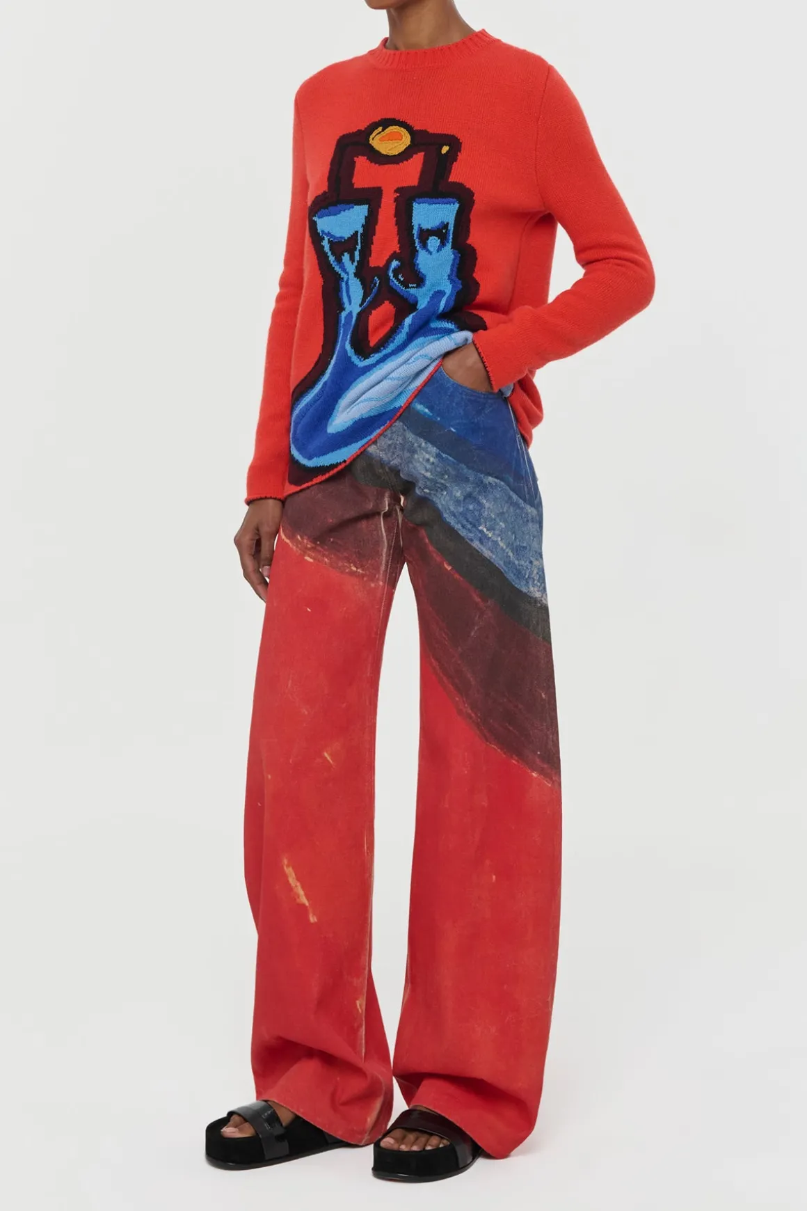 Amoret Barrel-leg Jean in Air Multi Recycled Cotton Denim