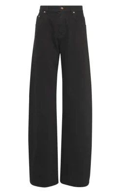 Amoret Barrel-leg Jean in Black Recycled Cotton Denim
