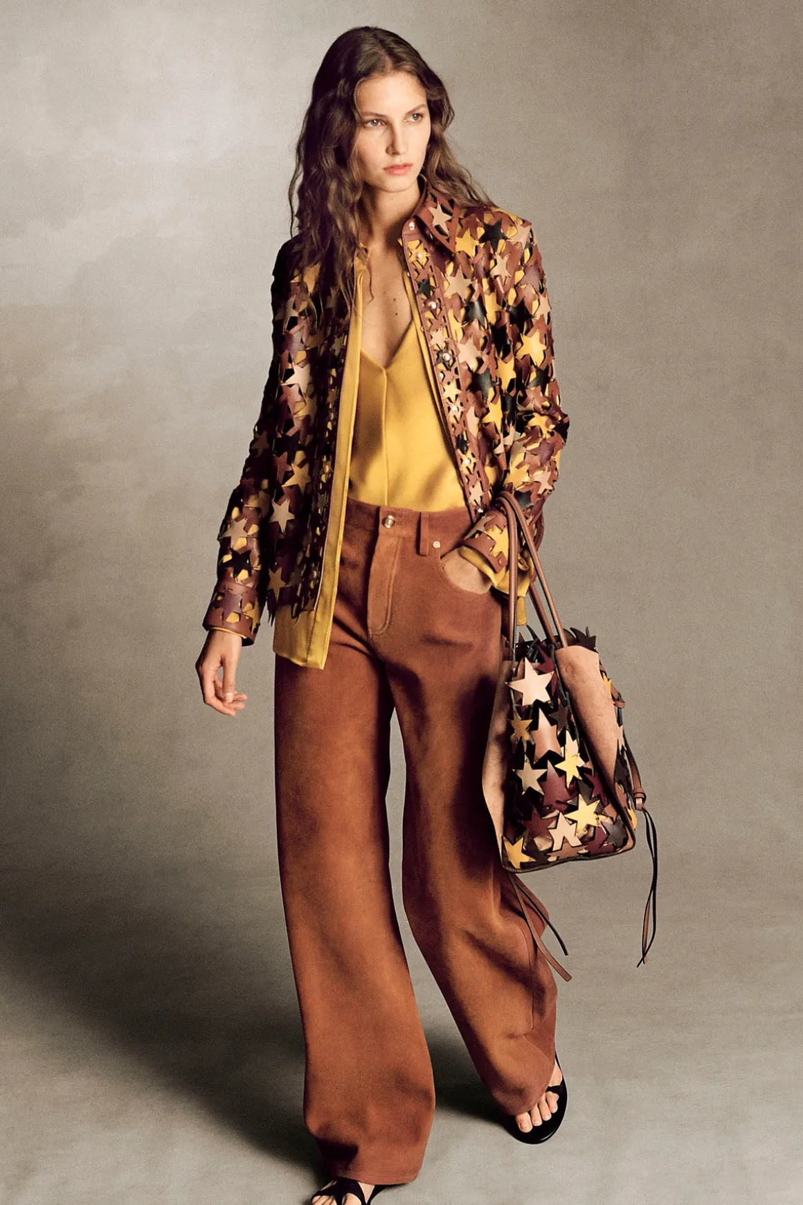 Amoret Barrel-leg Jean in Cognac Suede
