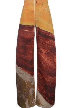 Amoret Barrel-leg Jean in Fire Multi Recycled Cotton Denim