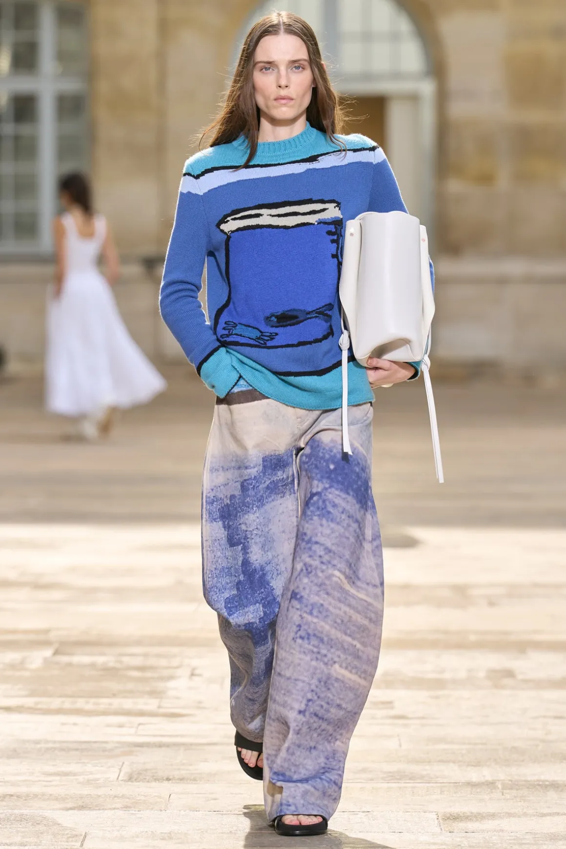 Amoret Barrel-leg Jean in Water Multi Recycled Cotton Denim