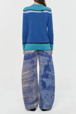 Amoret Barrel-leg Jean in Water Multi Recycled Cotton Denim