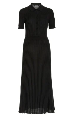 Amor Knit Midi Dress in Black Cashmere Silk