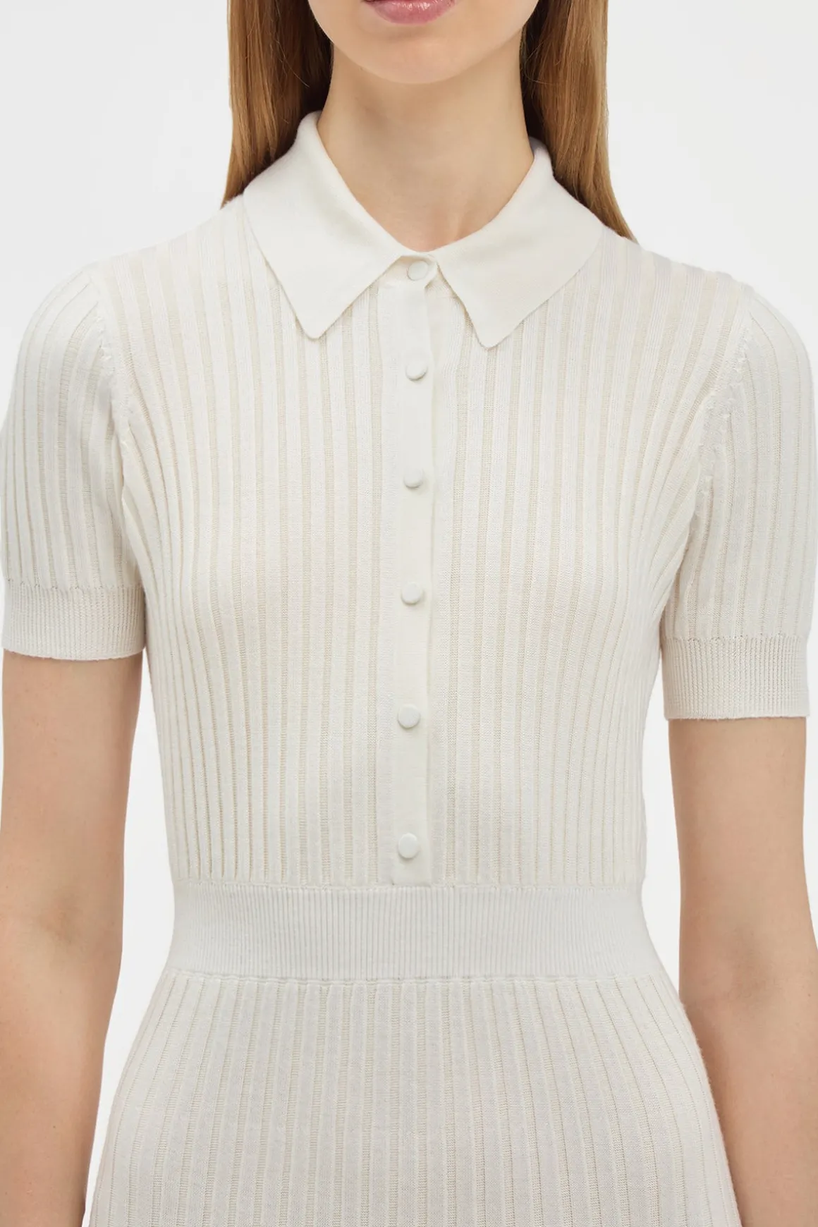 Amor Knit Midi Dress in Ivory Cashmere Silk