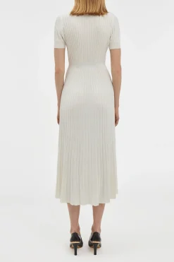 Amor Knit Midi Dress in Ivory Cashmere Silk