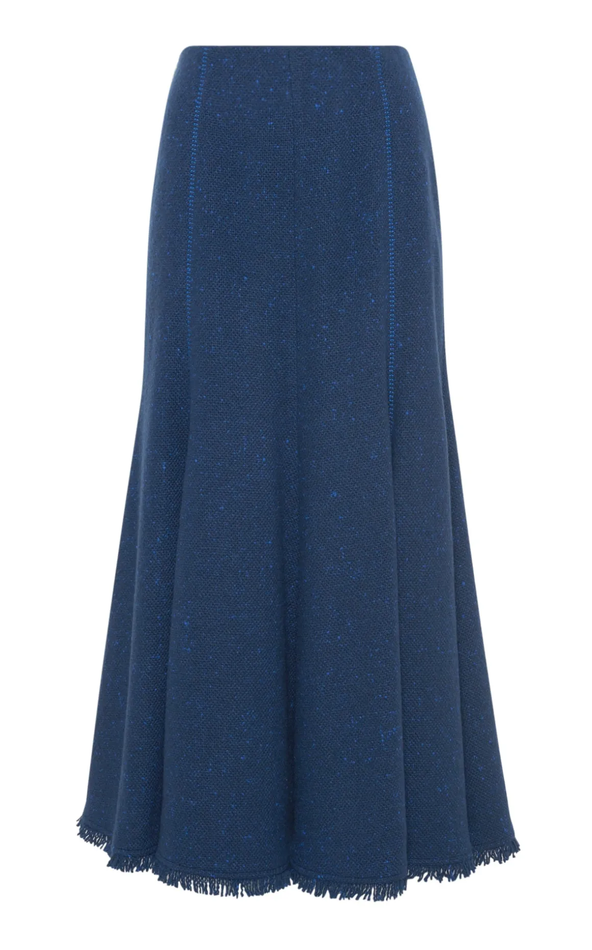 Amy Midi Skirt in Electric Navy Speckled Cashmere
