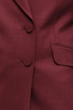 Angela Blazer in Bordeaux Wool Silk
