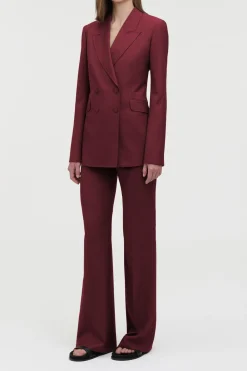Angela Blazer in Bordeaux Wool Silk