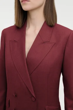Angela Blazer in Bordeaux Wool Silk