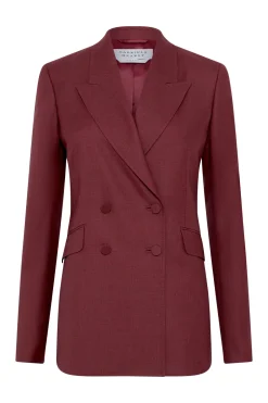 Angela Blazer in Bordeaux Wool Silk