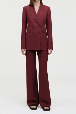 Angela Blazer in Bordeaux Wool Silk