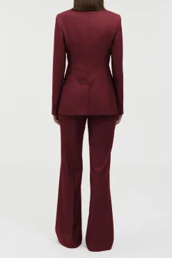 Angela Blazer in Bordeaux Wool Silk