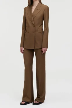Angela Blazer in Chestnut Wool Silk
