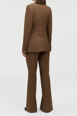 Angela Blazer in Chestnut Wool Silk