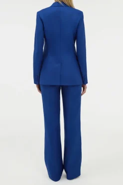 Angela Blazer in Cobalt Linen Twill
