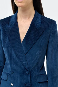 Angela Blazer in Electric Navy Sea Island Cotton Corduroy