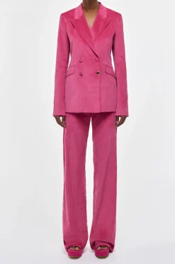 Angela Blazer in Fuchsia Sea Island Cotton Corduroy