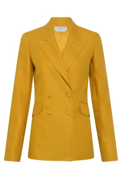 Angela Blazer in Golden Birch Linen Twill