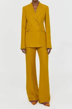 Angela Blazer in Golden Birch Linen Twill