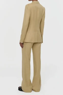 Angela Blazer in Hay Virgin Wool Silk with Linen