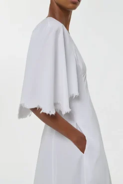 Ansel Midi Dress in White Sea Island Cotton