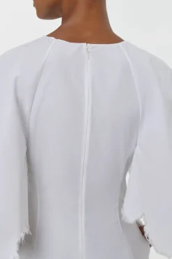 Ansel Midi Dress in White Sea Island Cotton