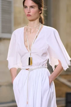Ansel Midi Dress in White Sea Island Cotton