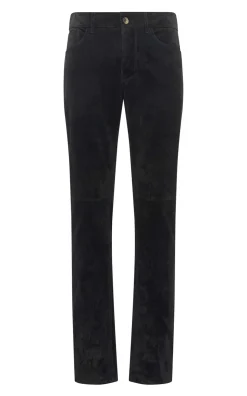 Anthony Five Pocket Pant in Black Suede