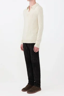 Anthony Five Pocket Pant in Black Suede