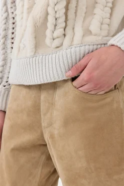 Anthony Five Pocket Pant in Camel Suede