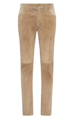 Anthony Five Pocket Pant in Camel Suede