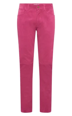 Anthony Five Pocket Pant in Fuschia Suede Corduroy