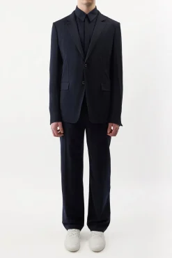 Antoine Blazer in Dark Navy Virgin Wool